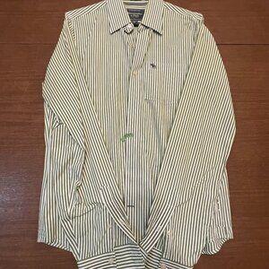 Men's Abercrombie & Fitch Dress Shirt - Green / White Stripes. Like New.